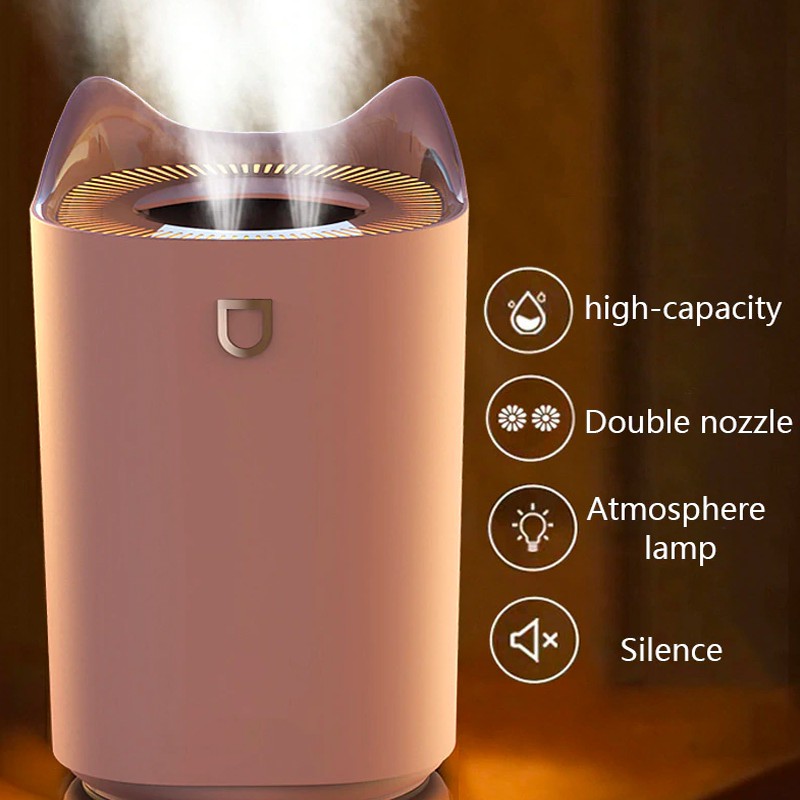 แถมน้ำมันหอม-1-ขวด-เครื่องพ่นไอน้ำ-air-humidifier-purifier-k7-ขนาด-3-3-l-เครื่องทำความชื้น-ใช้ไฟ-usb-เครื่องพ่นอโรม่า