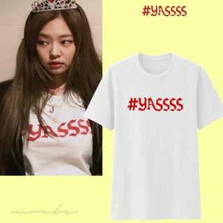 Blackpink เสื้อยืด Jennie #YASSSS kpop cotton Shirt