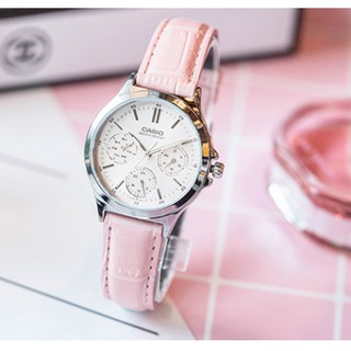 นาฬิกา CASIO รุ่น LTP-V300L-4A นาฬิกาผู้หญิง สายหนังสีชมพู สุดน่ารัก สินค้าของแท้ 100% รับประกันสินค้า 1 ปีเต็ม