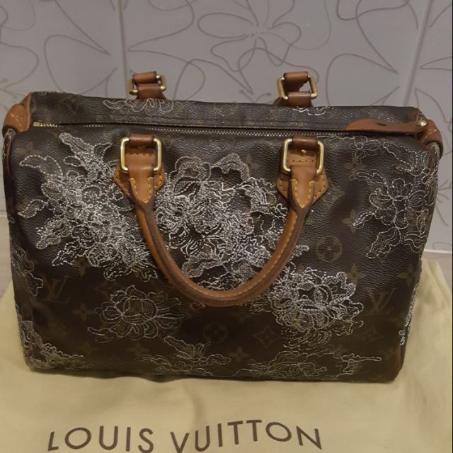Louis Vuitton Dentelle Lace Monogram Speedy 30 Boston Bag