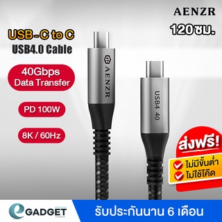 สายชาร์จเร็ว 100watt AENZR USB-C to USB-C สายถักหนาพิเศษรองรับการถ่ายข้อมูล USB4.0 / 20Gbps 40Gbps