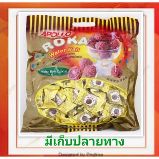 Roka เวเฟอร์เคลือบช็อกโกแลตผสมถั่วลิสง​ บรรจุ80​เม็ด