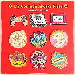 My Courage Always Rises - แผ่นแพทช์รีดร้อน รูปตัวอักษรภาษาอังกฤษ Diy 1 ชิ้น