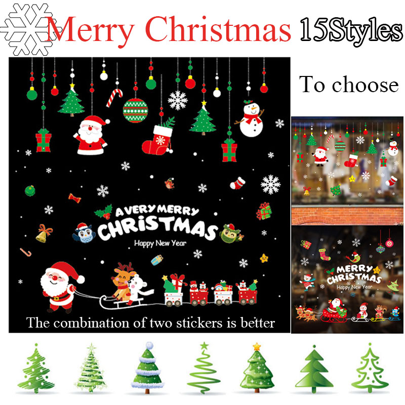 ภาพสินค้าพร้อมส่ง 2 แผ่น / ม้วน สติกเกอร์ติดผนัง สติกเกอร์หน้าต่าง คริสต์มาส หลากสี ตกแต่งคริสต์มาส ตกแต่งคริสต์มาส จากร้าน 308p4freff บน Shopee ภาพที่ 8