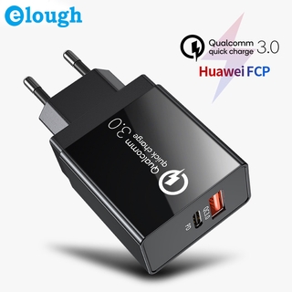 Elough อะแดปเตอร์ชาร์จ USB ปลั๊ก EU US PD 3.0 ชาร์จเร็ว