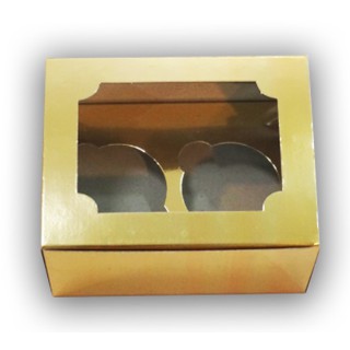 (50 ใบ) กล่องคัพเค้ก 2 หลุม สแน็คบ๊อก 