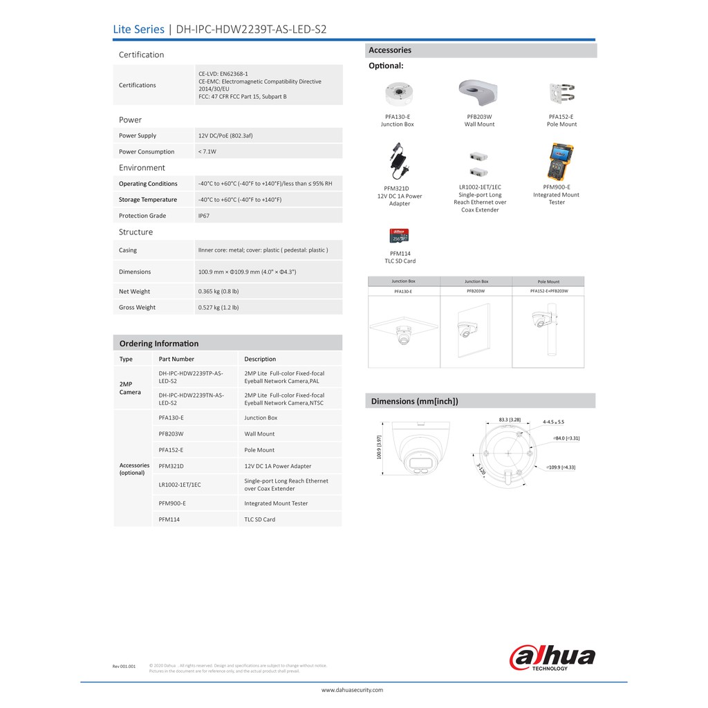 dahua-กล้องวงจรปิด-ip-2-ล้านพิกเซล-รุ่น-dh-ipc-hdw2239tp-as-led-s2-2-8-mm-ภาพสี-24-ชั่วโมง-บันทึกภาพและเสียง