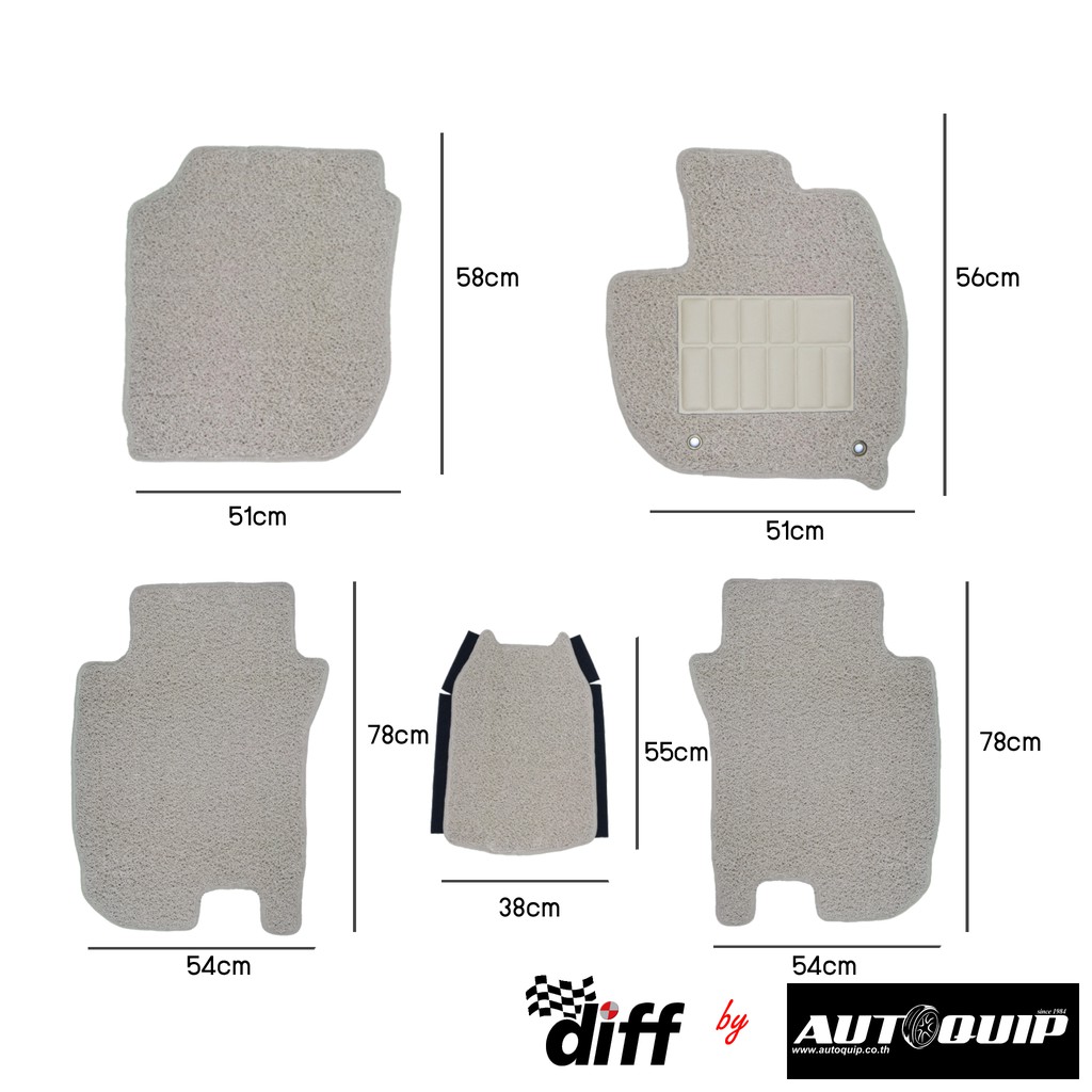 diff-พรมปูพื้นรถยนต์-พรมใยไวนิล-พรมเข้ารูป-honda-cvic-2013-2016-5ชิ้น-ชุด