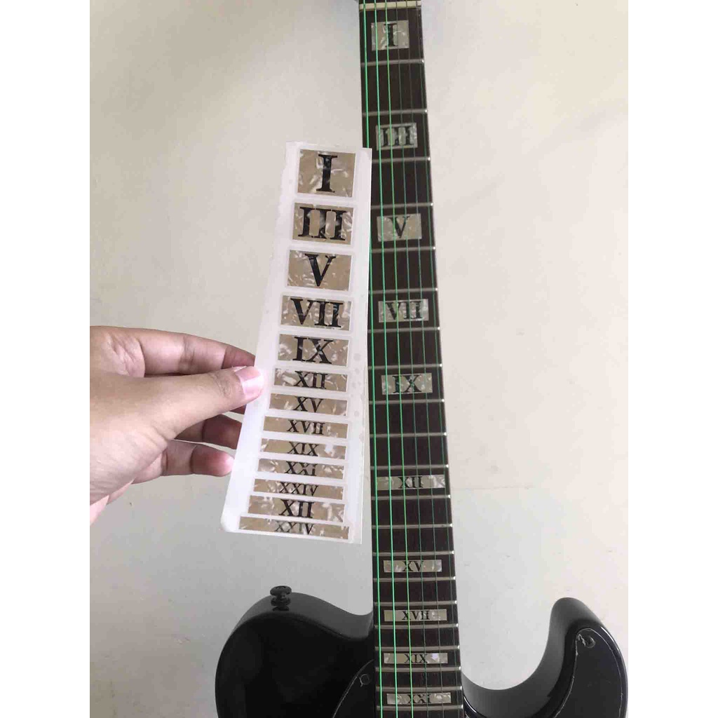 สติกเกอร์ Inlay เลขโรมันบล็อก Deluxe Fretboard คลาสสิกไฟฟ้าอะคูสติก ...