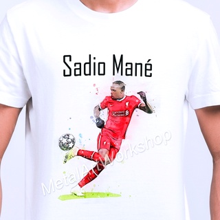 เสื้อยืดสกรีนลาย ซาดิโอ มาเน่ ลิเวอร์พูล Sadio Mané Liverpool ภาพวาดนักฟุตบอล