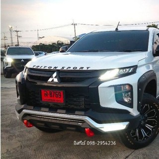 ครอบกระจังหน้า 3 ชิ้นดำเงา mitsubishi triton 2019 ถึง 2022