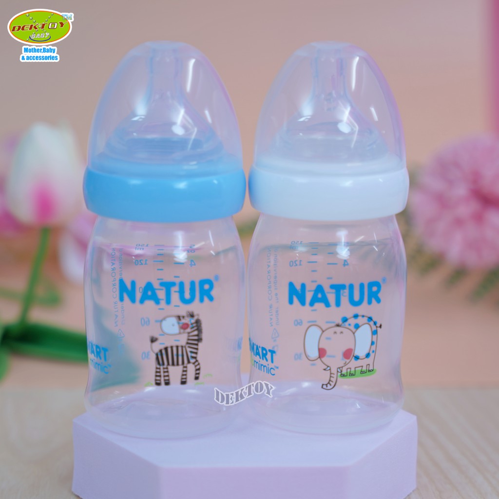 natur-เนเจอร์-ขวดนมเนเจอร์สมาร์ทไบโอมิมิค-pp-5-ออนซ์-ม้าลายกับช้างน้อย-80281