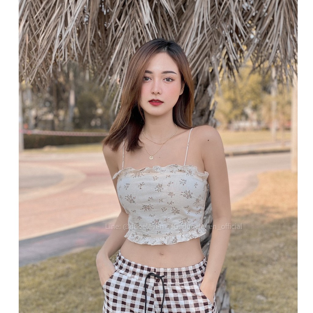 duo-eleven-เสื้อสายเดี่ยวเอวลอย-mini-crop-top-มี-3-สี-เบจ-ชมพู-พอล-สมิธ