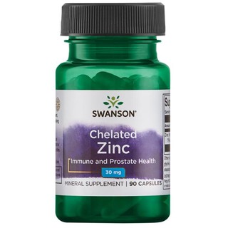 Swanson Ultra Albion Chelated Zinc Glycinate 30 mg 90 capsules ลดปัญหาสิว ผิวมัน