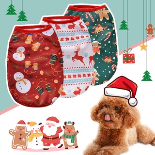 สินค้า ลูกสุนัขแมวคริสต์มาสการ์ตูนเสื้อกั๊กคริสต์มาสเสื้อยืดเสื้อผ้าสัตว์เลี้ยง