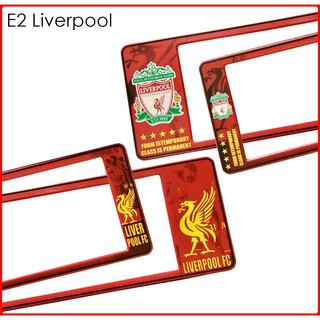 กรอบป้ายทะเบียนรถยนต์ กันน้ำ ลาย E2 LIVERPOOL ทีมลิเวอร์พูล 1 คู่ สั้น-ยาว ชิ้นสั้น 39.5x16cm ชิ้นยาว 48x16 cm.