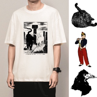 เสื้อยืดเกาหลี✹Extreme สไตล์ผ้าฝ้าย Manai เสื้อยืดภาพวาดสีน้ำมันการพิมพ์ Impressionism แขนสั้น Impressionist World ที่มี