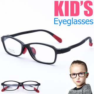 KOREA แว่นตาแฟชั่นเด็ก แว่นตาเด็ก รุ่น 2106 C-1 สีดำ ขาข้อต่อ วัสดุ TR-90 (สำหรับตัดเลนส์) เบาสวมไส่สบาย