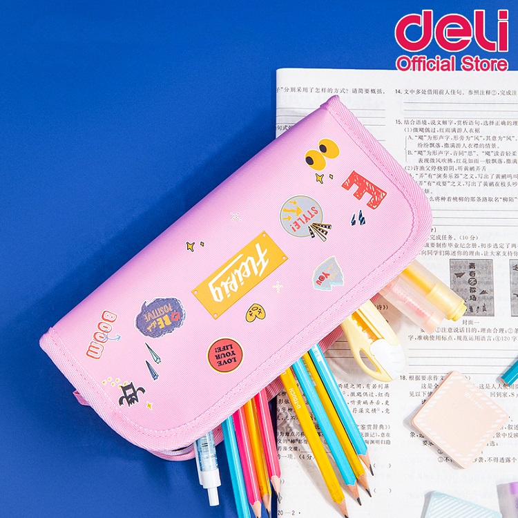 deli-67052-pencil-bag-กระเป๋าดินสอ-ลายแฟนซีสุดน่ารัก-คละสี-1-ชิ้น-กระเป๋า-เครื่องเขียน-กล่องดินสอ-อุปกรณ์การเรียน