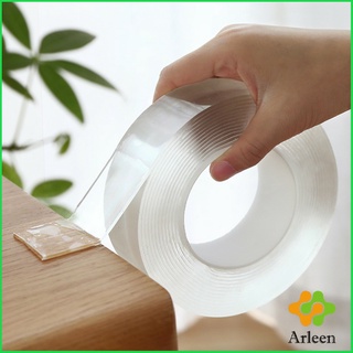 Arleen กาวสองหน้า เทปกาว ทำความสะอาดและนำมาใช้ใหม่ได้ มี 2 ขนาดให้ เลือก Double Side Adhesive Tape