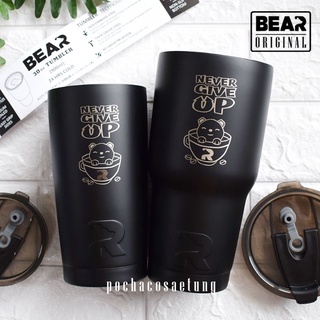 แก้ว BEAR Never Give Up ของแท้ มีประกัน 304สเเตนเลส 2 ชั้น เก็บอุณหภูมิได้ยาวนาน