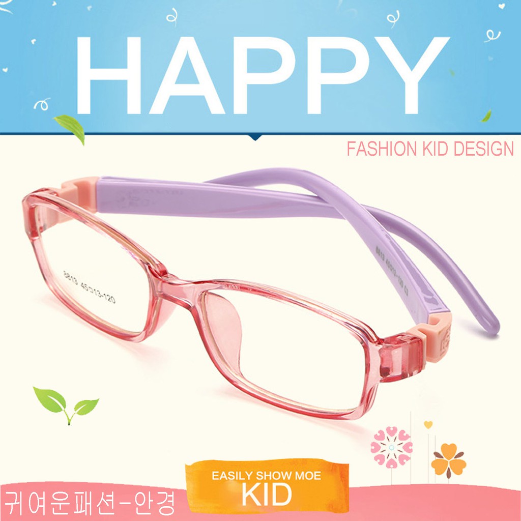 korea-แว่นตาแฟชั่นเด็ก-แว่นตาเด็ก-รุ่น-8813-c-3-สีชมพูใสขาม่วงข้อชมพู-ขาข้อต่อที่ยืดหยุ่นได้สูง-สำหรับตัดเลนส์