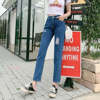 ภาพขนาดย่อของภาพหน้าปกสินค้าMKL  กางเกงยีนส์ สไตล์เกาหลี กางเกงยีนส์ขายาว  แต่งสะกิดขา  8021 จากร้าน hongcaixu บน Shopee