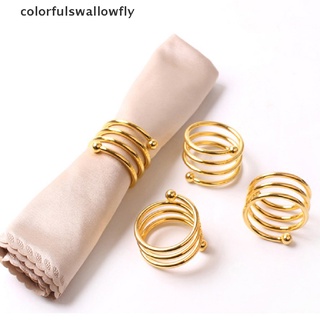 Colorfulswallowfly 1PC Creative Metal Napkin Ring Button Ring Napkin Western Buckle Napkin Ring CSF