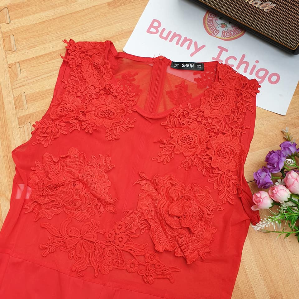 shein-จั้มสูท-อก-38-44-นิ้ว-แขนกุด-สีแดง-ขายาว