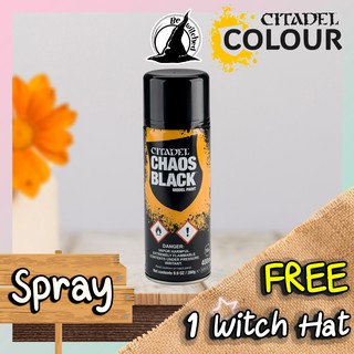 (Spray) CHAOS BLACK SPRAY : Citadel Paint แถมฟรี 1 Witch Hat