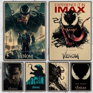 โปสเตอร์ กระดาษคราฟท์ พิมพ์ลายภาพยนตร์ Venom สไตล์อเมริกันย้อนยุค สําหรับตกแต่งผนังบ้าน