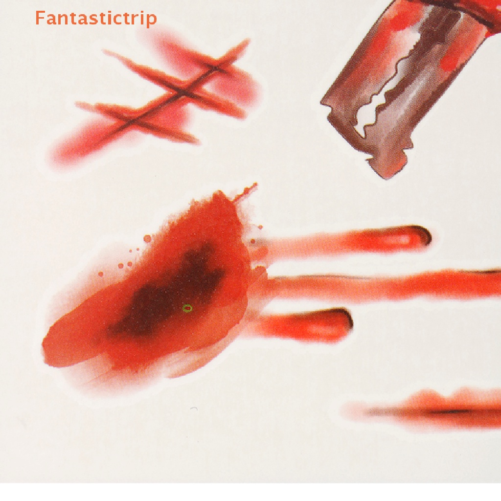 fantastictrip-สติกเกอร์รอยสักชั่วคราว-ลายฮาโลวีน-แวมไพร์-แมงมุม-เลือด-รอยแผลเป็น-10-แผ่น