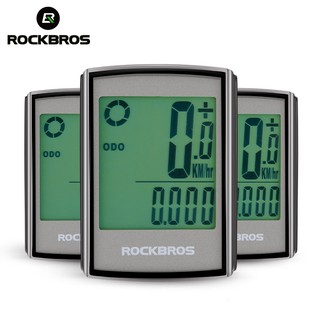 Rockbros เครื่องวัดความเร็วจักรยาน กันน้ํา จอ LCD ไฟแบ็คไลท์ นาฬิกาจับเวลา ไร้สาย เครื่องวัดระยะทาง อุปกรณ์ขี่จักรยาน MTB