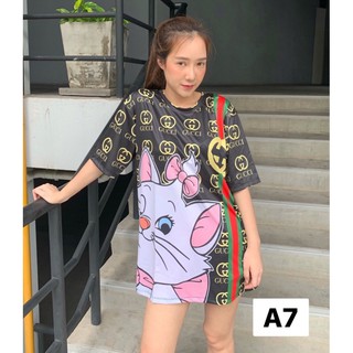 เสื้อยืดพิมลายการ์ตูน Oversize งานป้ายคอป้ายห้อยทุกตัว