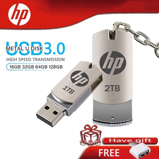 พร้อมส่ง แฟลชไดรฟ์ Hp 256GB 128GB 512GB 1TB 2TB Usb 64GB 32GB พร้อมพวงกุญแจ สําหรับคอมพิวเตอร์