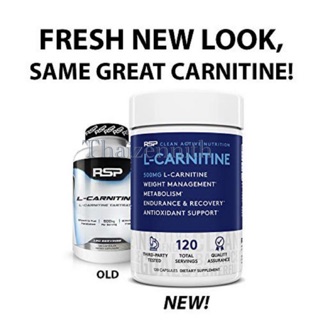 ♦️RSP L-Carnitine 500 mg. 120 Capsules ( พร้อมส่ง )