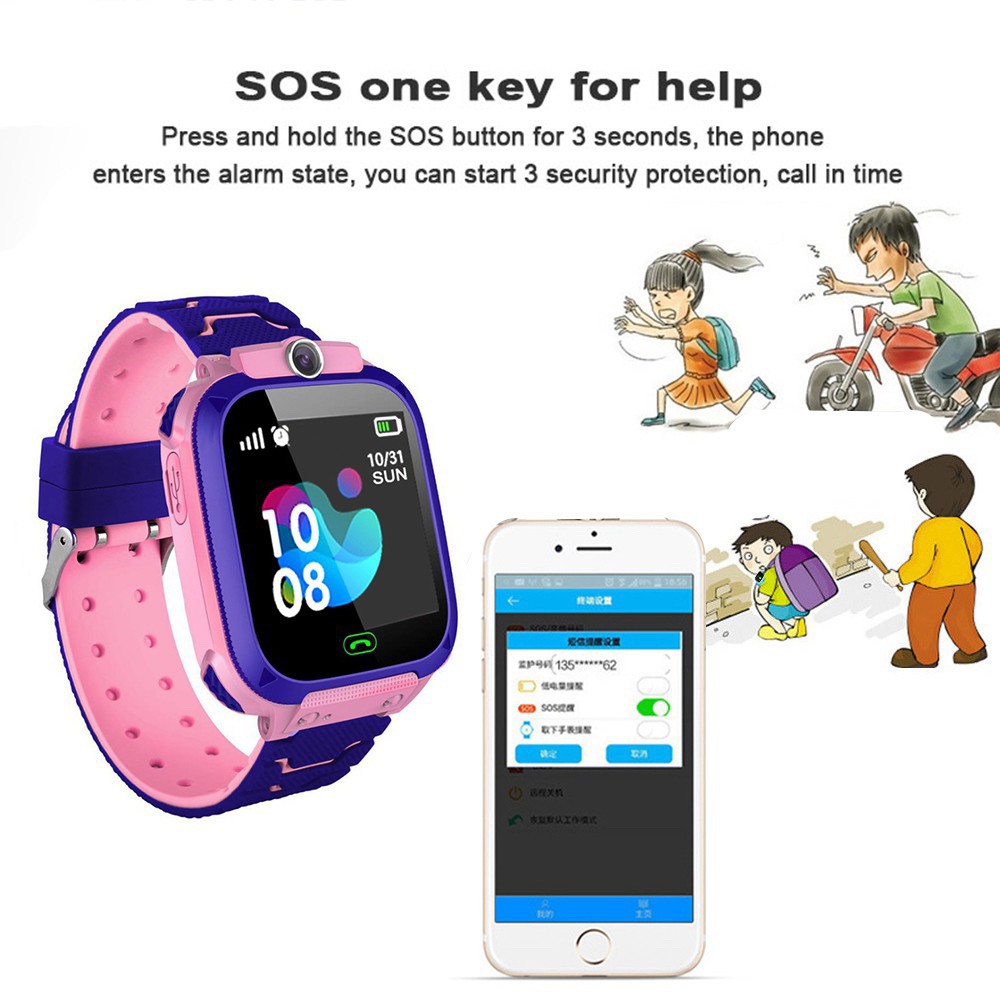 นาฬิกาโทรศัพท์-นาฬิกาเด็ก-q12-kids-smartwatch-waterproof-phone-watch-ติดตามตำแหน่ง-ถ่ายรูป-ใส่ซิม-sos-anti-lost