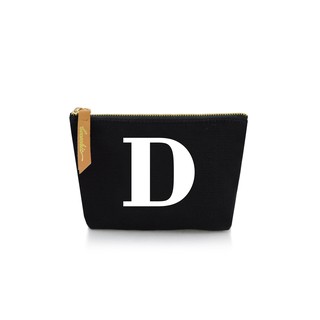 กระเป๋าผ้าลายอักษร ALPHABET  Pouch Coin Bag BLACK  D