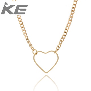 Japanese and Korean Fan Simple Hollow Alloy Necklace Heart-shaped Soft Girl Sweet Love Necklac