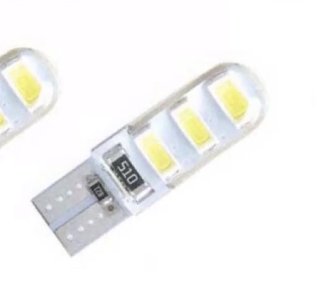 ไฟหรี่-หุ้มซิลิโคนกันน้ำ-cob-led-ขั้ว-t10-6ชิพยาว-แสงสีขาว-หลอดล่ะ-10-บาท-106-smd