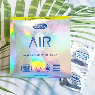 สินค้า ดูเร็กซ์ ถุงยางอนามัย ขนาด 54 มม. Air Condoms Extra Thin, Transparent Natural Rubber Latex Condoms for Men 5, 10 or 36 pieces (Durex®) แบบบางพิเศษ