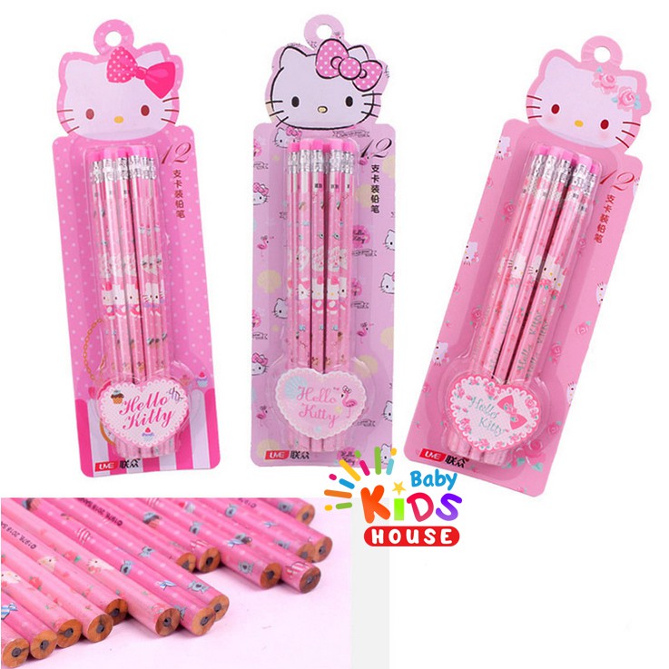 พร้อมส่ง-ดินสอไม้-คิตตี้-ดินสอเด็ก-kitty