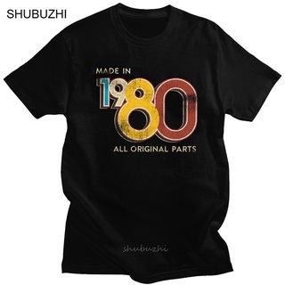 เสื้อคนอ้วน - วินเทจทําใน 1980 เสื้อยืดผู้ชายแขนสั้น 100% ผ้าฝ้าย 40th วันเกิดทีฤดูร้อน 40 ปีโรงเรี