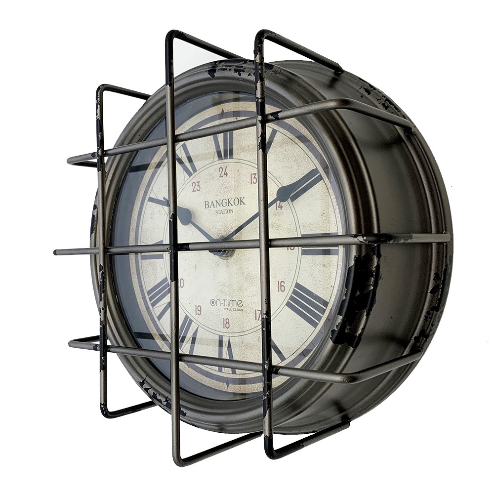 นาฬิกาแขวน-retro-style-industrial-โรงงานเก่า-ลูกกรง-โลหะ-8-6-นิ้ว-22-4-cm