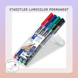 Staedtler Lumocolour Permanent Pen 1.0mm Assorted 4 Pack //สเต็ดเลอร์ ปากกาเขียนแผ่นใส เขียนซีดี ลบไม่ได้