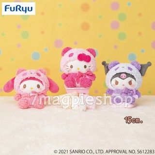 🇯🇵 ตุ๊กตา Sanrio ลิขสิทธิ์แท้ Fluffy Mokomoko Panda Girls 15cm Kuromi Hello Kitty My Melody คุโรมิ มายเมโลดี้ คิต