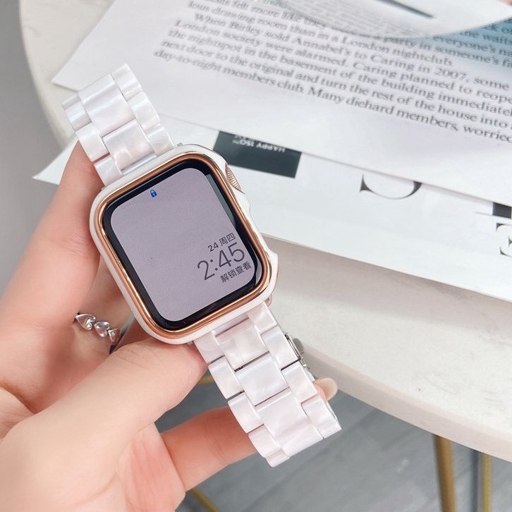 ภาพหน้าปกสินค้าApple Watch สาย + เคสApple Watch พลาสติก วัตถุดิบ สาย iwatch series 8 7 se 6 5 4 3 2 1 size 41mm 45mm 38mm 40mm 42mm 44mm Applewatch สายนาฬิกา iwatch เคส apple watch Case , Apple watch Strap สาย AppleWatch 8