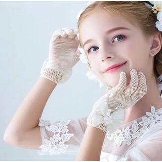 เช็ครีวิวสินค้าถุงมือตาข่ายมีโบร์สำหรับผู้หญิง เด็กก้ใส่ได้ แฟชั่นสำหรับเจ้าสาว
