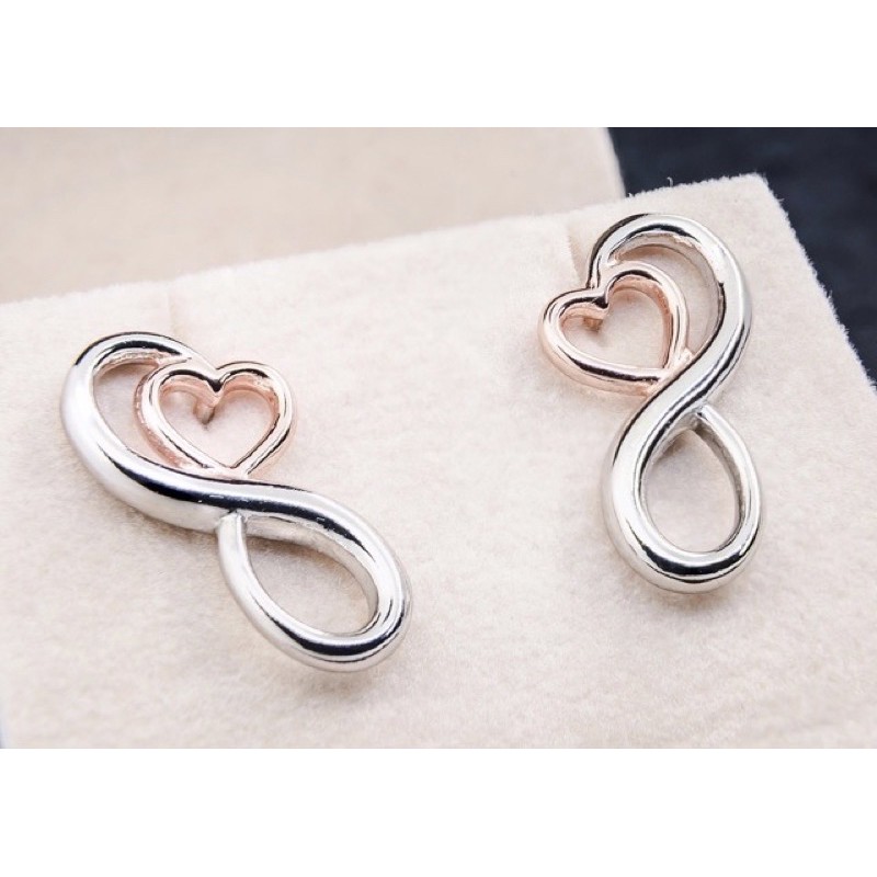 endless-love-earrings-ต่างหูเงิน-ชุบทองคำขาว-ชุบโรสโกลด์