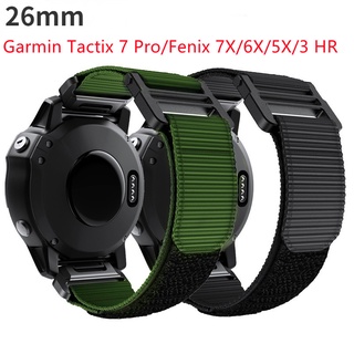 สายนาฬิกาข้อมือไนล่อนถัก 26 มม. สําหรับ Garmin Tactix 7 Pro fenix 7X 6X fenix 3 HR